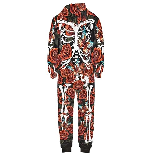 Adult Onesie Hooded One-Piece Pajama Zipper Jumpsuit for Men and Women I930