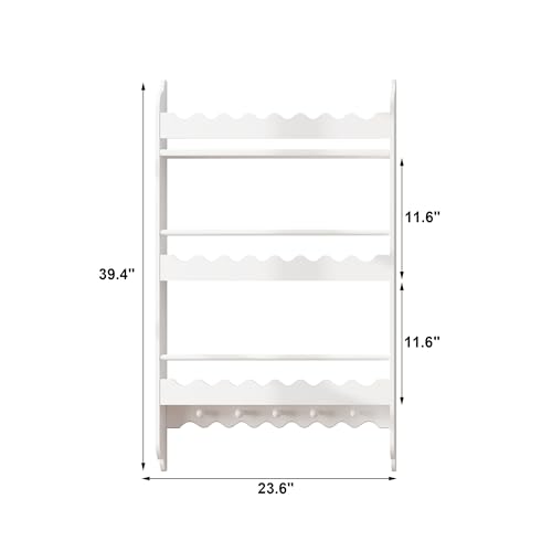 Wall Mounted 3-Tier Kids Bookshelf with Toy Storage Q74129