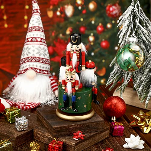 Nutcracker Music Box Wooden Soldier Toy Christmas Wind Up Musical Decor X3406