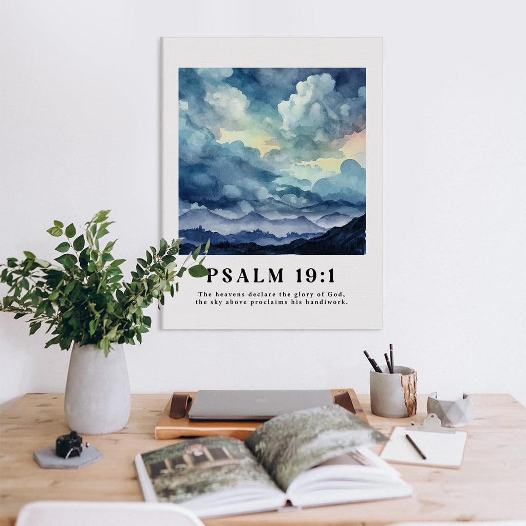 Bible Verse Wall Art Decor Framed Canvas Poster Print 12 x 15 Inch F1601