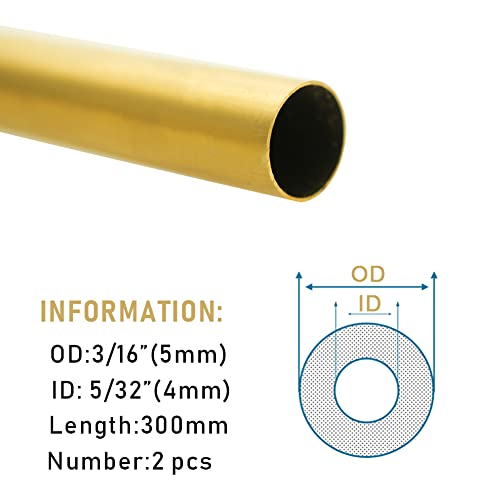 Brass Tube 280 Seamless Round Tubing for Home Decoration, Jewellery and Industry N2026
