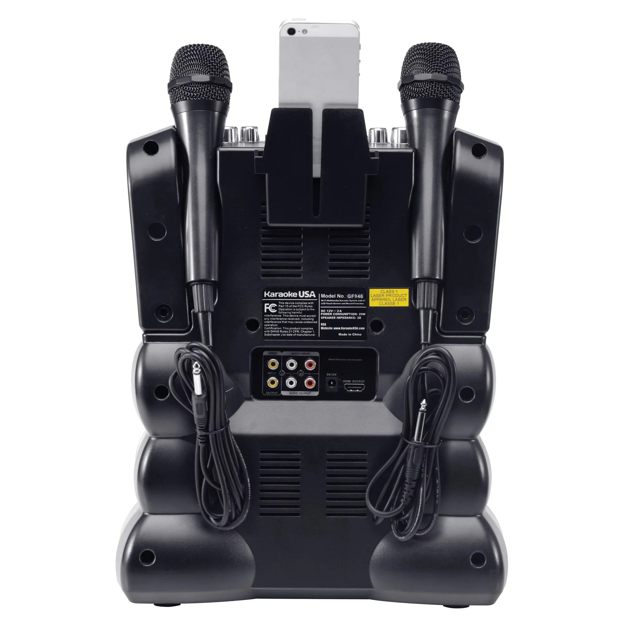 Karaoke System with Bluetooth, 7-Inch Screen, and 2 Microphones W239520