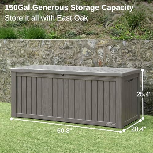 Outdoor Storage Box 31 Gallon Waterproof Resin Deck Box V3075