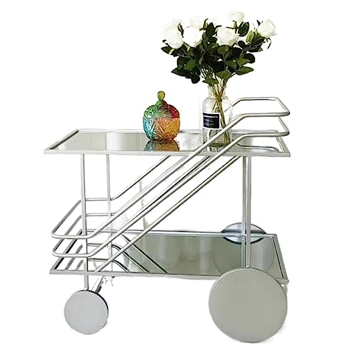 Trolley On Wheels Kitchen Storage Trolley Iron Dining Car Office Tea Cart Showroom Wine Station Home Dining Glass Shelf Aesthetic Room Decor