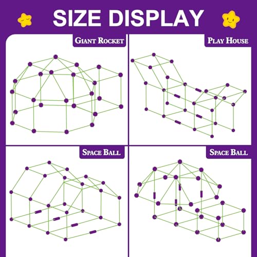 Fort Building Kit for Kids, STEM Construction Toys, 140 Pieces V503086