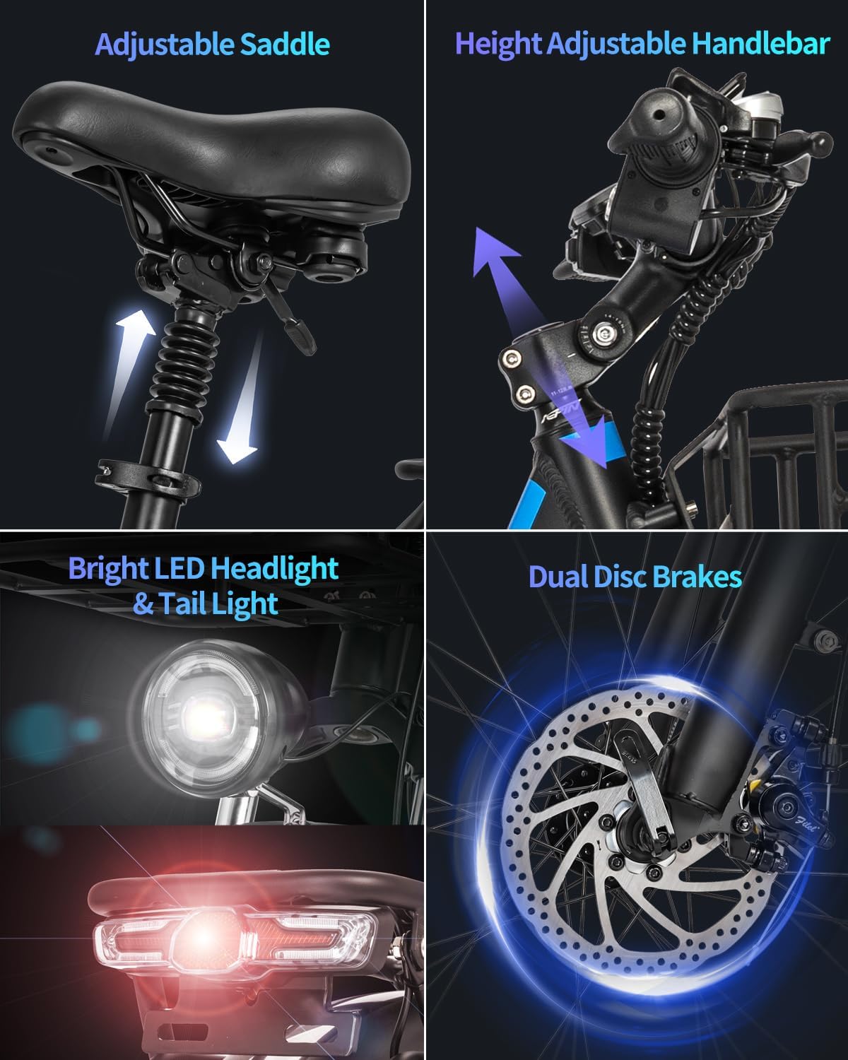 Electric Folding Bike for Adults, Fat Tire, Removable Battery N4532