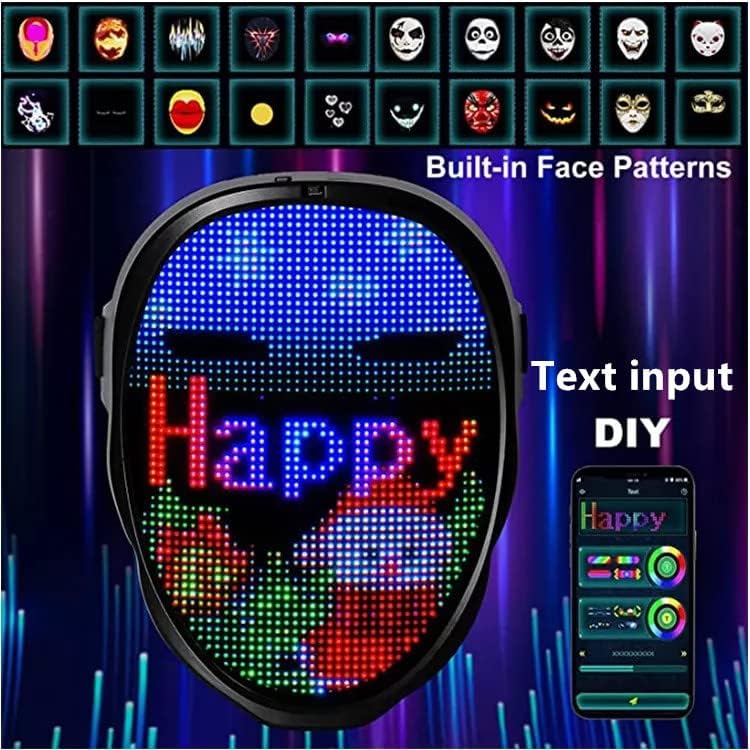 Programmable LED Face Mask for Halloween Costume B597941