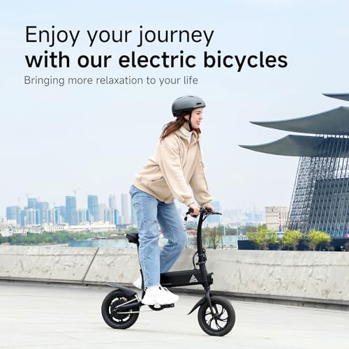 Folding Electric Bike 450W Peak Motor 16MPH 12" Pneumatic Tires J6416