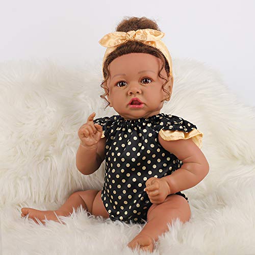 22.8 Inch Realistic African American Baby Doll with Soft Body K201