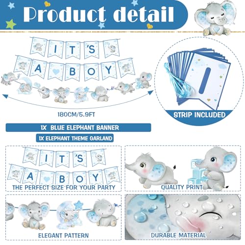 405 Pcs Baby Shower Tableware Set Blue Bear Plates Napkins Cups for 50 Guests U833