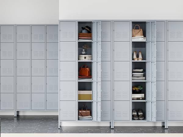 3-Door Blue Steel Storage Locker for Office, School, Gym C68898