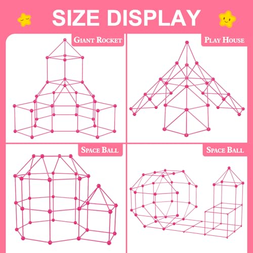 Fort Building Kit for Kids, STEM Construction Toys, 140 Pieces V503086