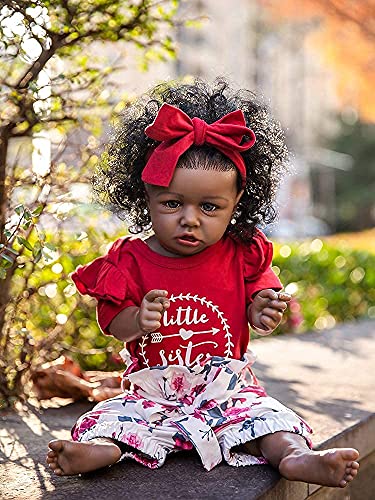 22.8 Inch Realistic African American Baby Doll with Soft Body K201