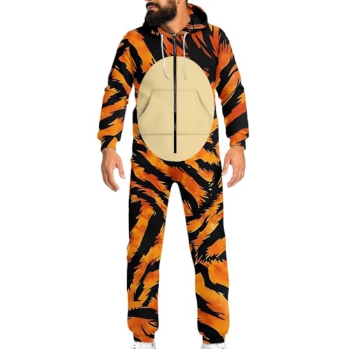 Adult Onesie Hooded One-Piece Pajama Zipper Jumpsuit for Men and Women I930
