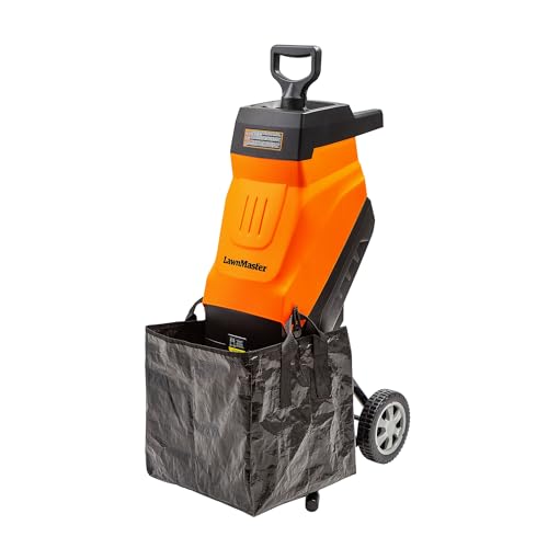 LawnMaster FD1503 Electric Wood Chipper Shredder 15-Amp 1.8-Inch Cutting Diameter Max 14:1 Reduction