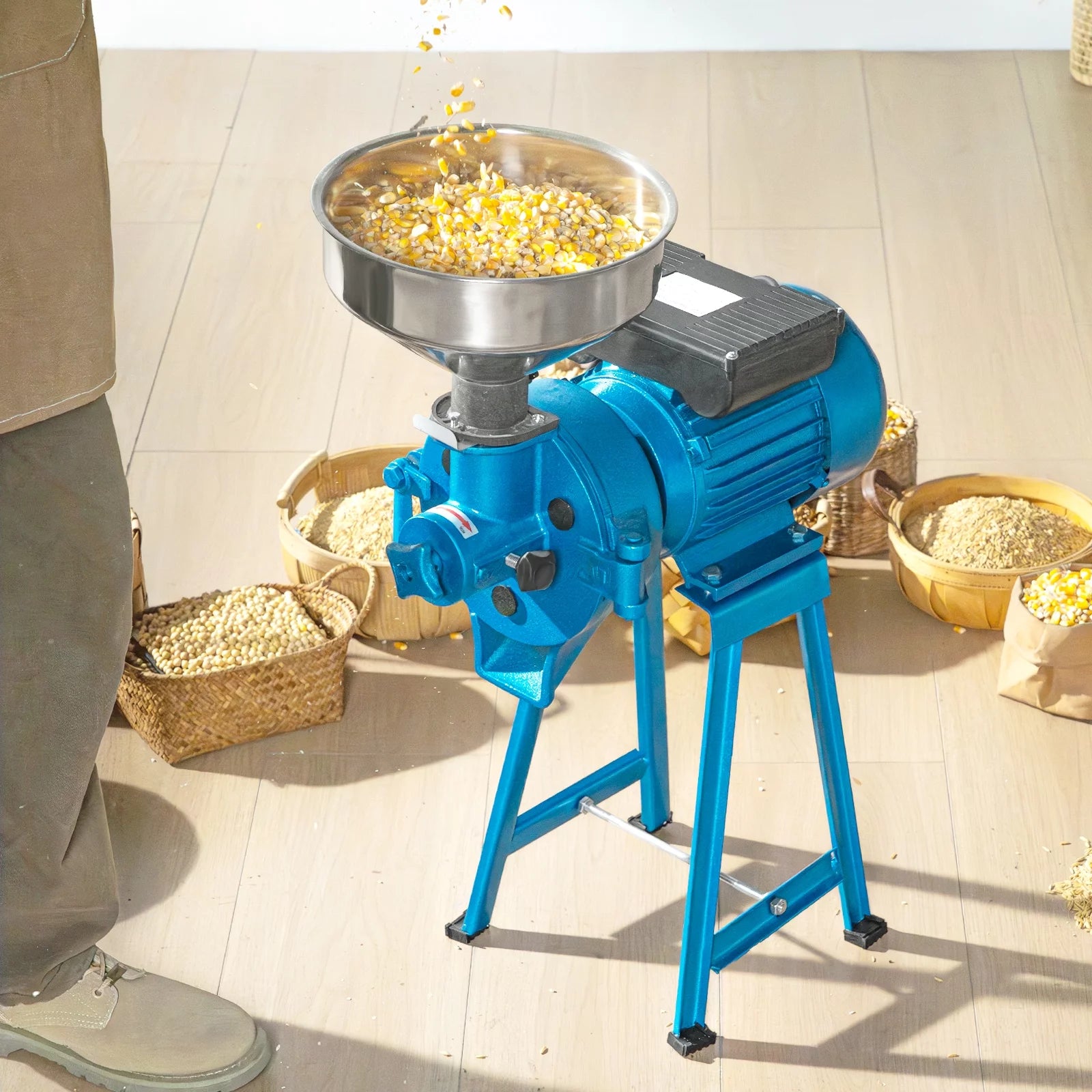 BENTISM 1500W Electric Grain Mill Grinder110V Spice Grinders Corn Wheat Flour Cereal Mill Wheat Grinders & Dry & Wet Grinder