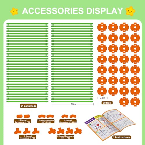 Fort Building Kit for Kids, STEM Construction Toys, 140 Pieces V503086
