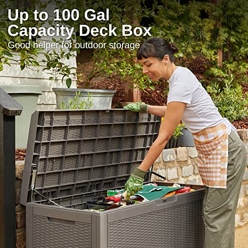 Outdoor Storage Box 31 Gallon Waterproof Resin Deck Box V3075