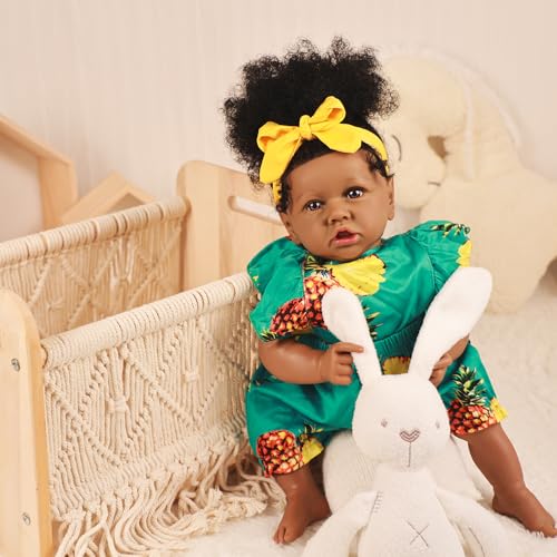 22.8 Inch Realistic African American Baby Doll with Soft Body K201