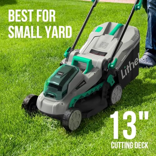 13" Cordless Lawn Mower for Garden, Yard and Farm N9391