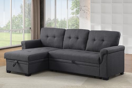 4-in-1 Convertible L Shaped Couch with Pull Out Bed and Storage Z983