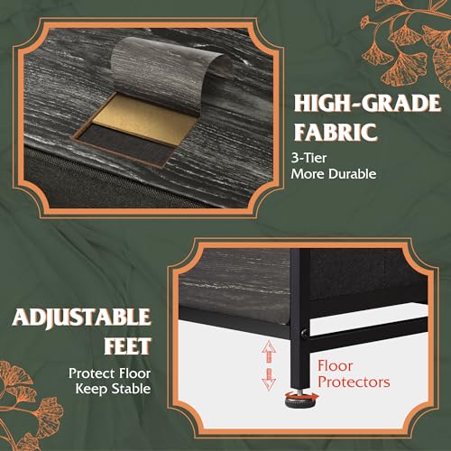 9-Drawer Fabric Storage Tower for Bedroom, Closet, Tall Chest Organizer with Steel Frame R839993