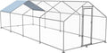 Petony Chicken Coop Outdoor Walk-in Poultry Cage Large Metal Pen Hen Run House Spire Shaped Cage with Waterproof Anti-Ultraviolet Cover,for Backyard Farm Rabbits Duck