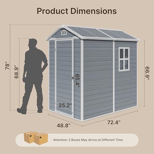 Outdoor Storage Shed with Floor, Lockable Doors, Window, Vents, Steel Frame U71245