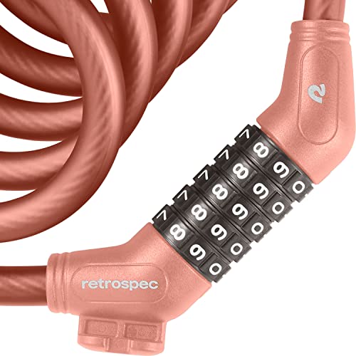 6 ft Coiled Cable Bike Lock with 5-Digit Combination and Mounting Bracket T85434