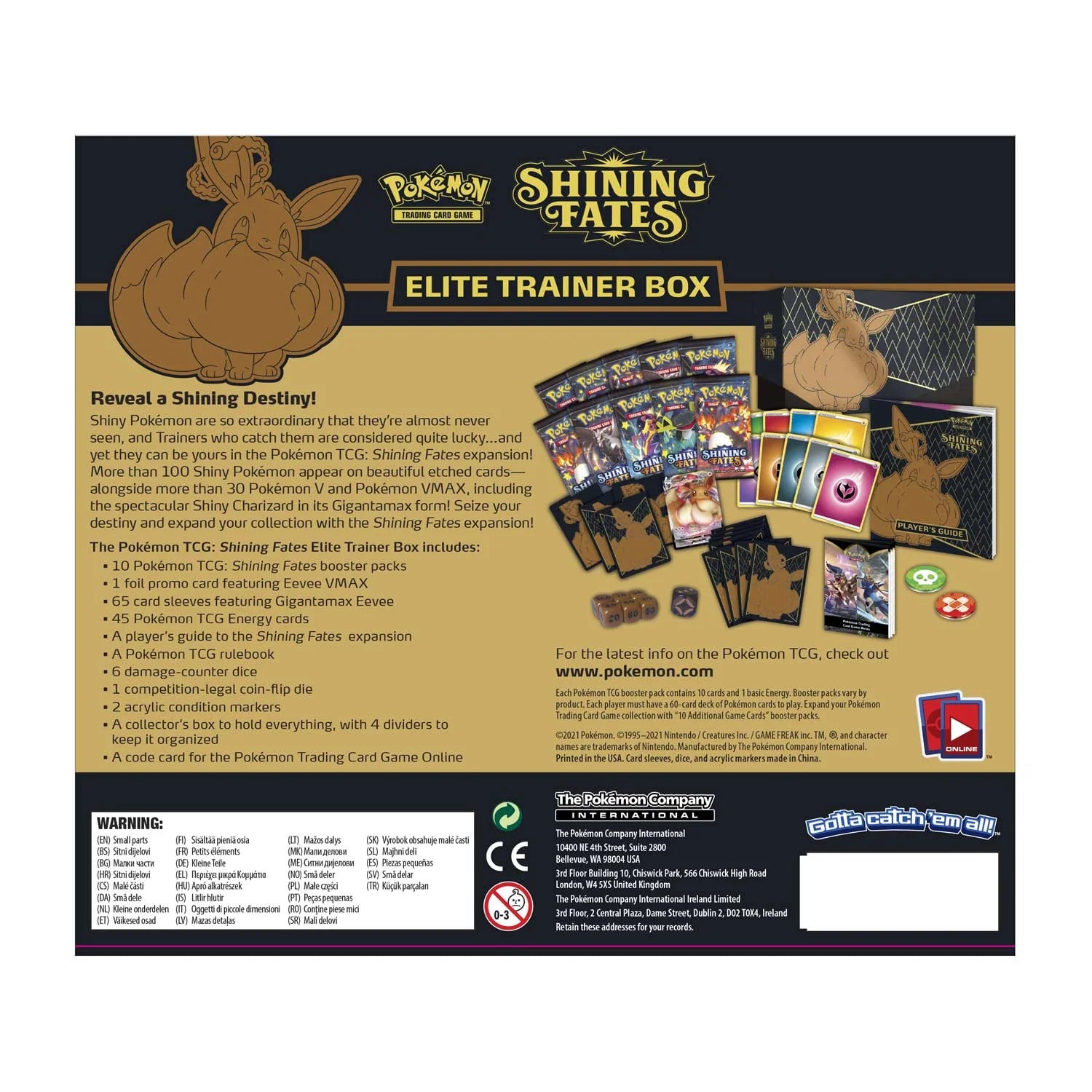 Pokemon TCG: Shining Fates Elite Trainer Box - Eevee Card Game P767