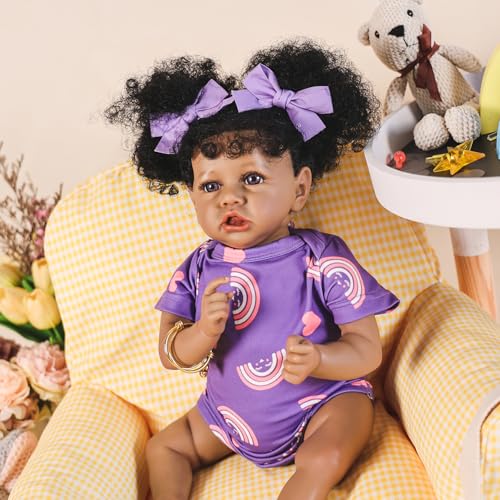 22.8 Inch Realistic African American Baby Doll with Soft Body K201
