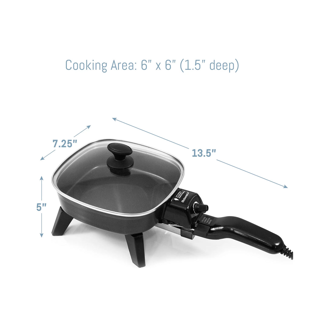 7" Electric Skillet with Glass Lid V94557