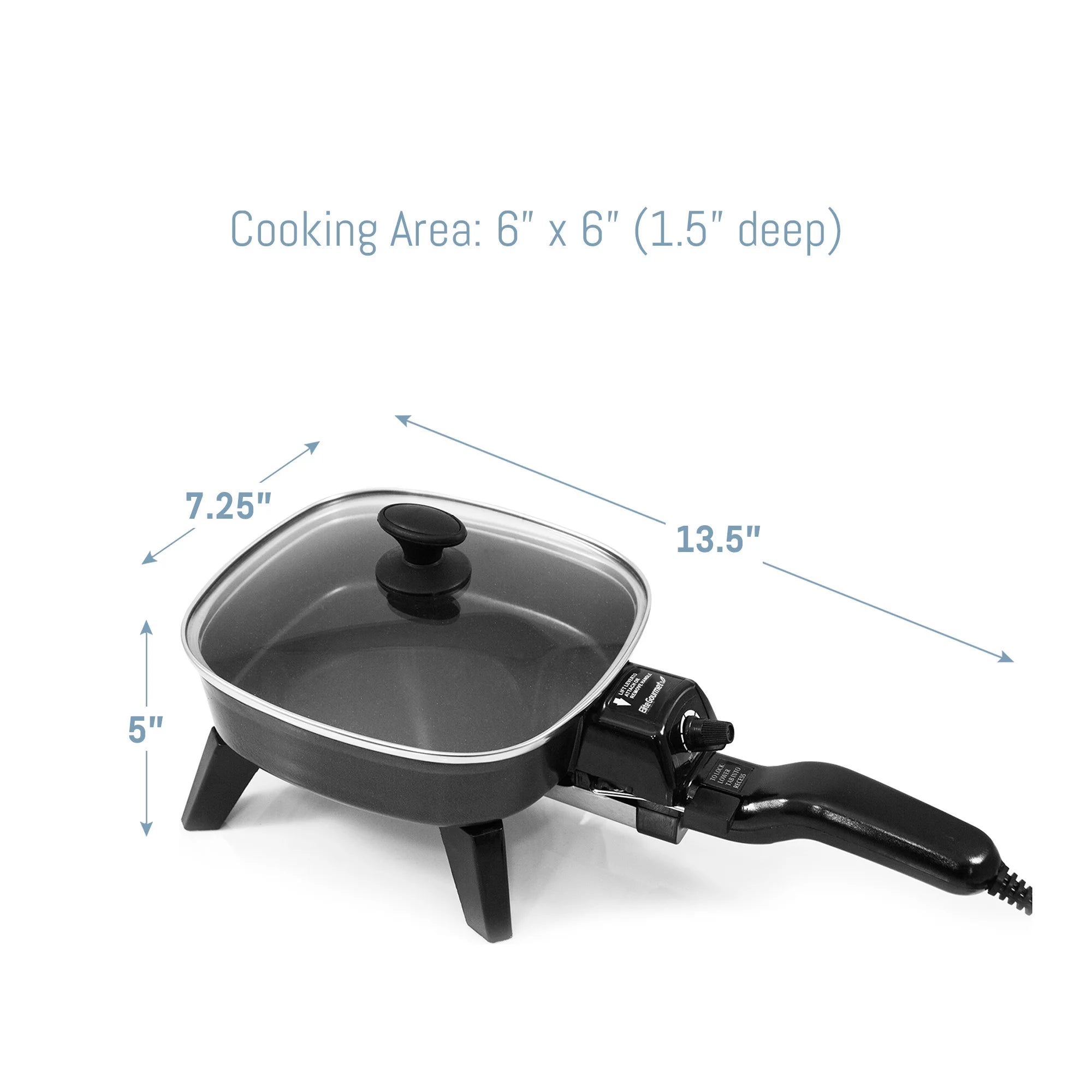 7" Electric Skillet with Glass Lid V94557