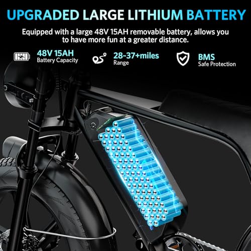 Electric Bike for Adults, 500W Motor, Removable Battery, Fat Tire, 7-Speed B59635