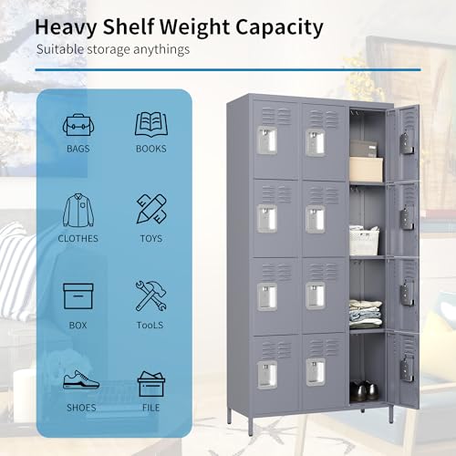 Steel Lockers for Employees, Lockable Storage Cabinet with Assembly X270