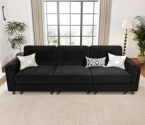 Modular Sectional Sofa Bed with Storage Ottoman, Beige S706