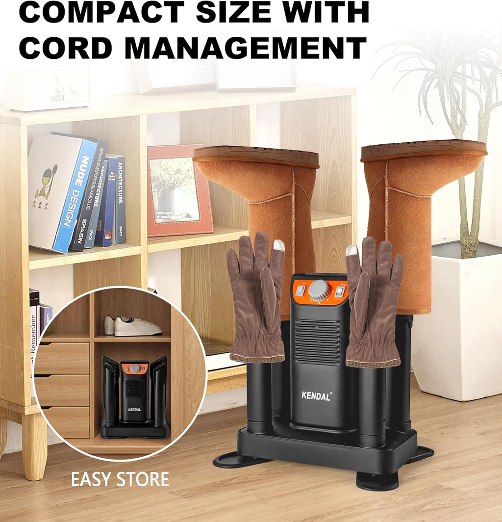 Boot Dryer for Work Boots, Shoe Dryer with Ozone Deodorizer, Portable with Adjustable Tubes & Timer P4231