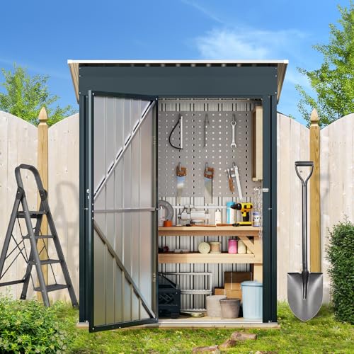 Outdoor Steel Storage Shed with Lockable Doors and Window L987864