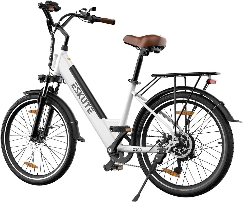 26" City Electric Bike Step-Through Commuter, 20MPH, Front Suspension G658232