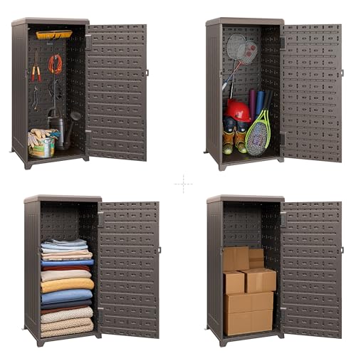 60 Gallon Outdoor Package Storage Box, Double-Wall Resin, Waterproof Deck Box for Porch O69284