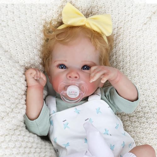 18-Inch Realistic Reborn Baby Doll with Blonde Hair and Weighted Cloth Body E16637