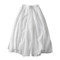 Women Summer Palazzo Capri Pants Double Layer Wide Leg Elastic Waist Lightweight Trousers Vacation Beach wear Clothes