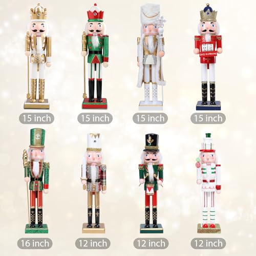 16 Inch Wooden Nutcracker Christmas Decoration for Table Desktop Fireplace Indoor Home H891