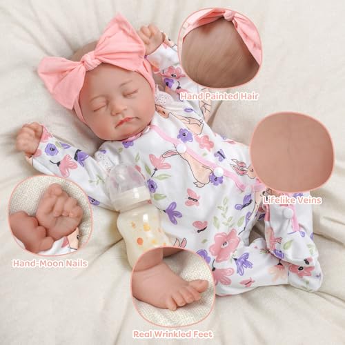 20 inch Soft Vinyl Reborn Baby Doll with Cloth Body and Accessories Y91054