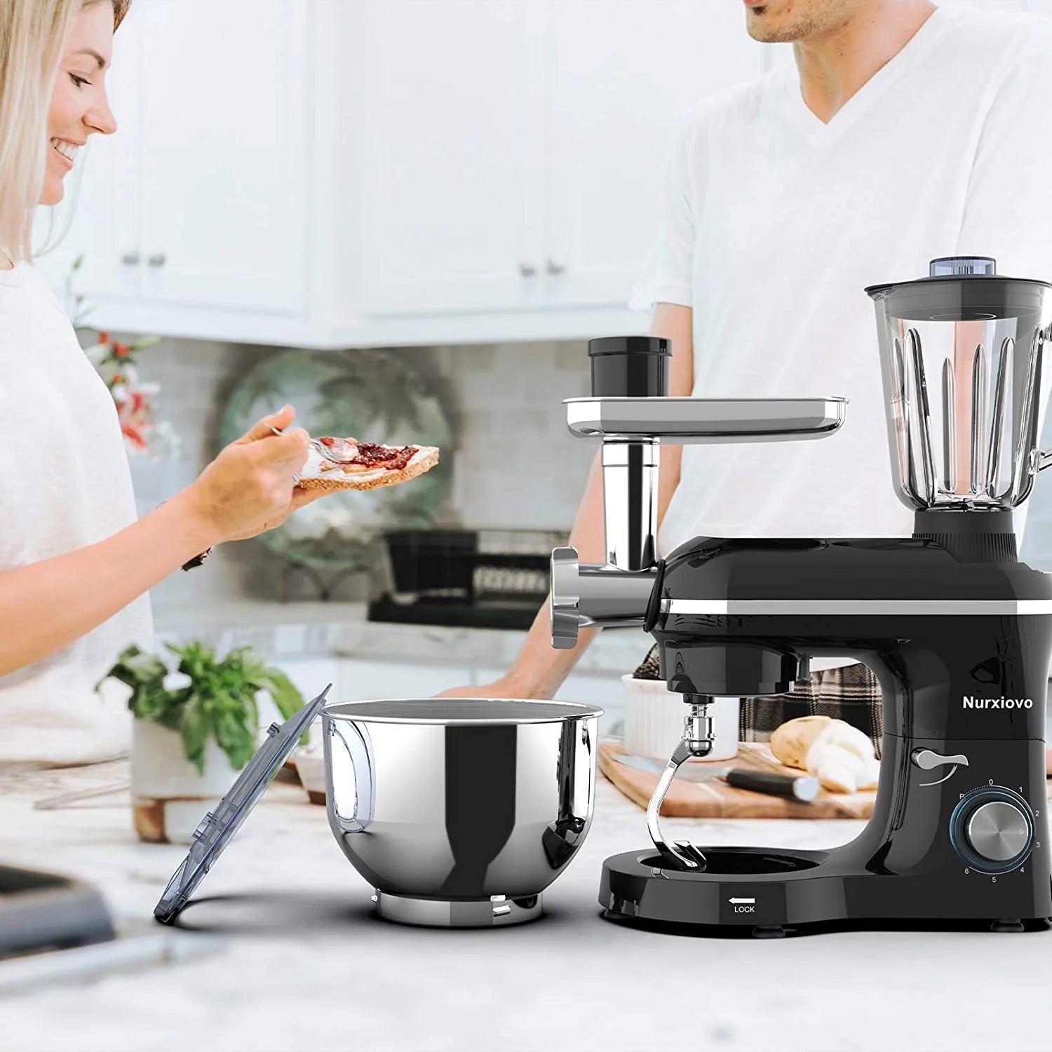 Stand Mixer 850W 6-Speed Tilt-Head with 6.5QT Stainless Steel Bowl P18844