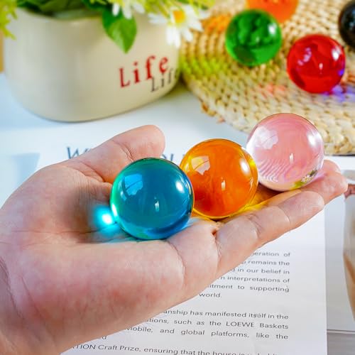 40mm Ice Cracked Crystal Chakra Balls with LED Wooden Base Night Light N984594