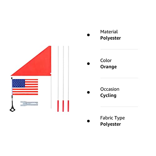 Bike Trailer Safety Flag, 6 Foot Fiberglass Pole, Tear-Resistant Polyester R636