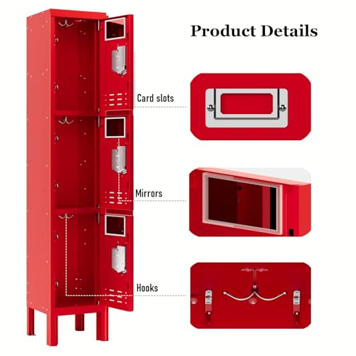 5-Door Steel Storage Locker with Hooks and Card Slots M92401