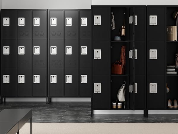3-Door Blue Steel Storage Locker for Office, School, Gym C68898