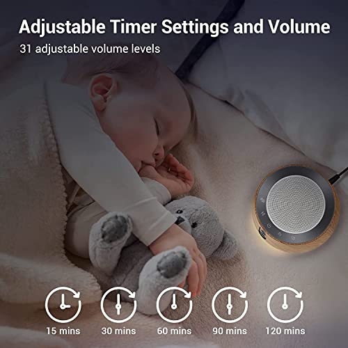 White Noise Sound Machine with 14 Soothing Sounds and Night Light for Sleeping K2083